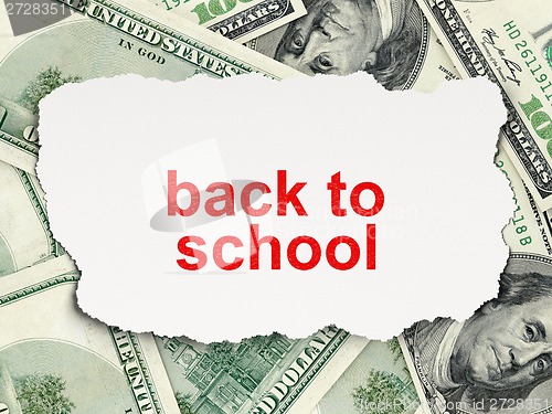Image of Education concept: Back to School on Money background