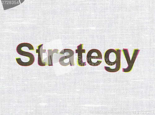 Image of Business concept: Strategy on fabric texture background