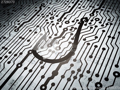 Image of Privacy concept: circuit board with Fishing Hook