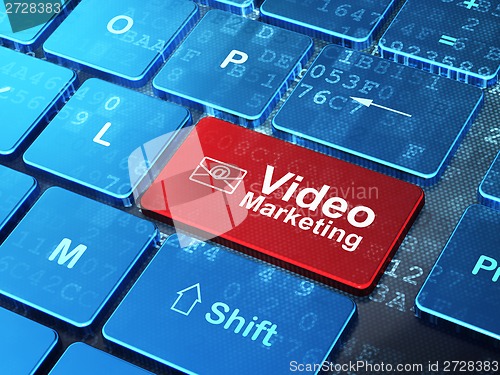 Image of Business concept: Email and Video Marketing on computer keyboard background