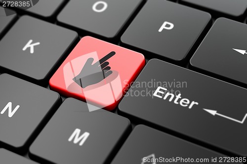 Image of Web development concept: Mouse Cursor on computer keyboard background