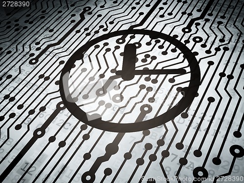 Image of Timeline concept: circuit board with Clock