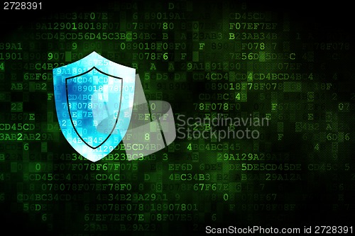 Image of Safety concept: Shield on digital background