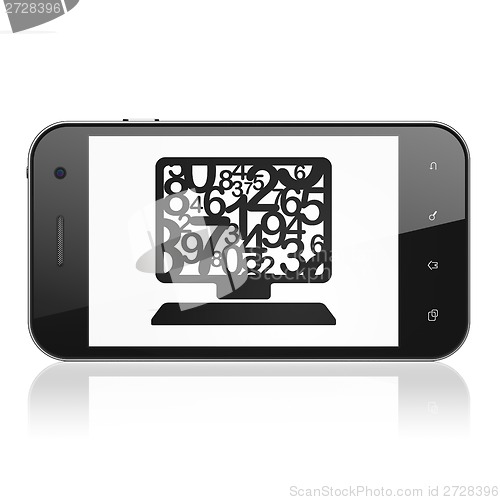 Image of Education concept: Computer Pc on smartphone