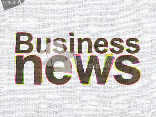 Image of Business News on fabric texture background