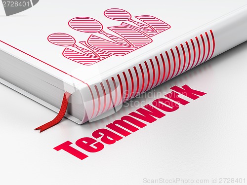 Image of Finance concept: book Business People, Teamwork on white background