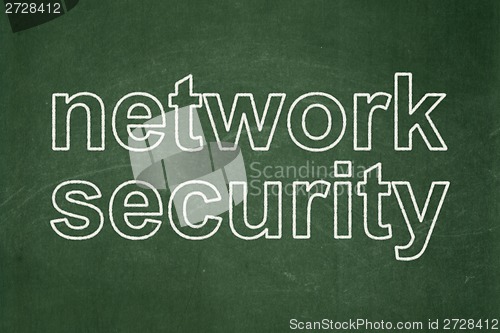 Image of Privacy concept: Network Security on chalkboard background