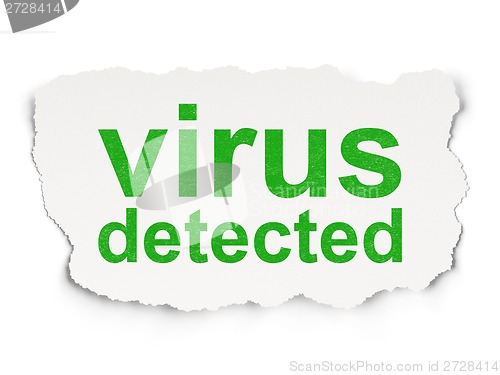 Image of Safety concept: Virus Detected on Paper background