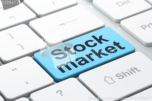 Image of Finance concept: Stock Market on computer keyboard background