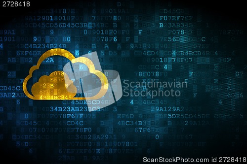Image of Networking concept: Cloud on digital background