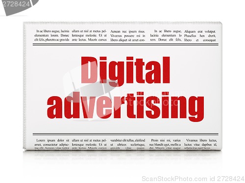 Image of Newspaper headline Digital Advertising