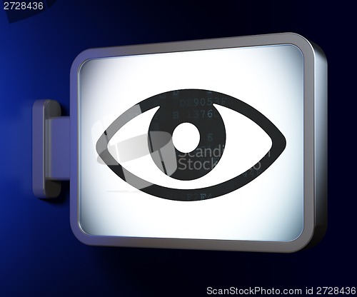 Image of Security concept: Eye on billboard background