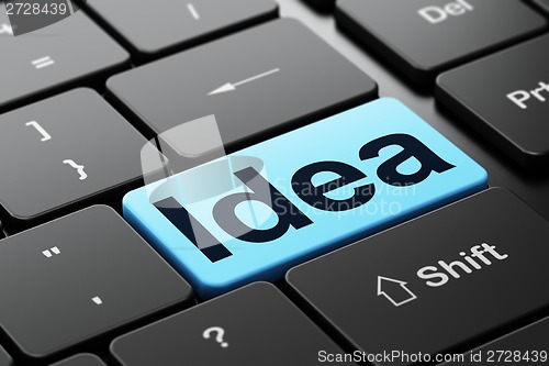 Image of Advertising concept: Idea on computer keyboard background