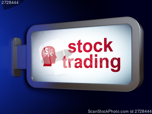 Image of Business concept: Stock Trading and Head Finance Symbol on billboard