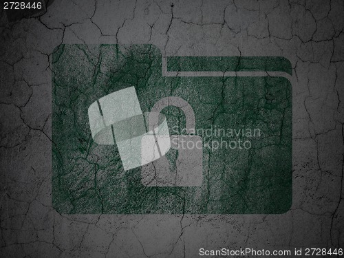 Image of Finance concept: Folder With Lock on grunge wall background
