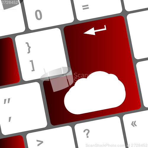 Image of Cloud computing concept on computer keyboard