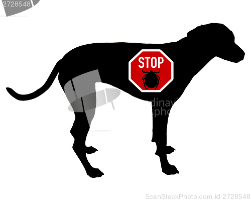 Image of Dog stop sign for ticks