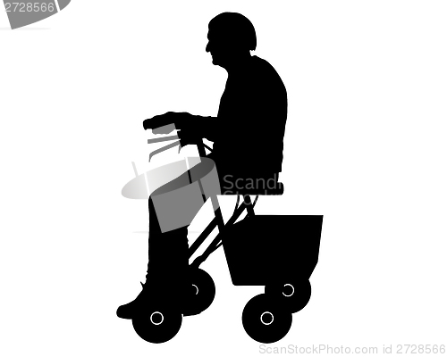 Image of Woman with rollator