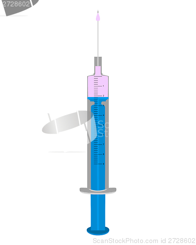 Image of Illustration of one filled  injection on white background