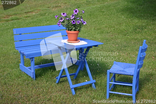 Image of blue garden furniture