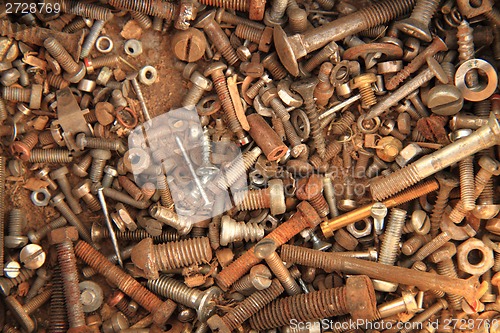 Image of screws and nuts background