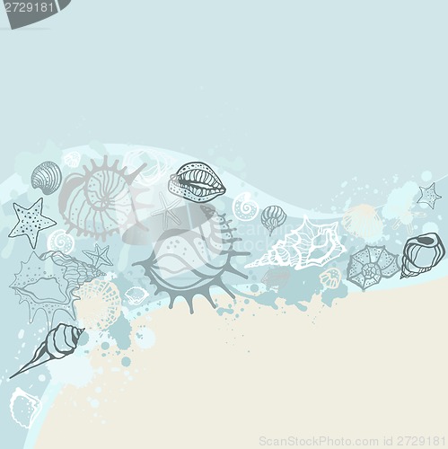 Image of Sea background. Hand drawn vector illustration