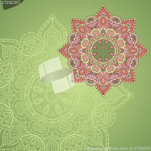 Image of background with lace circle hand drawn ornament