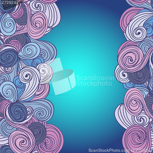 Image of border with abstract hand-drawn waves pattern