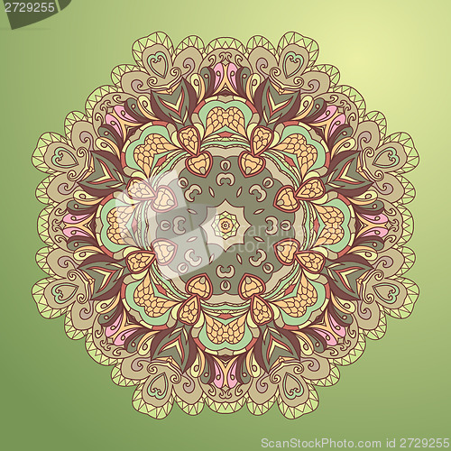 Image of background with lace circle hand drawn ornament
