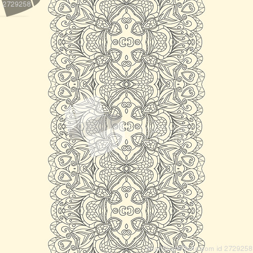 Image of Lace fabric seamless border with abstract ornament