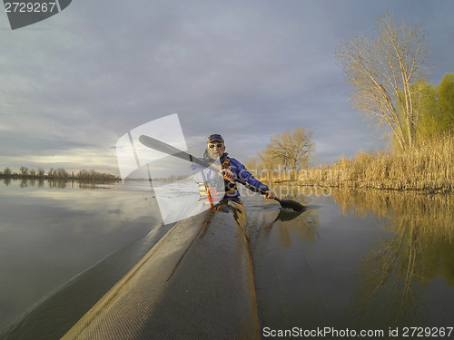 Image of morning kayak paddling