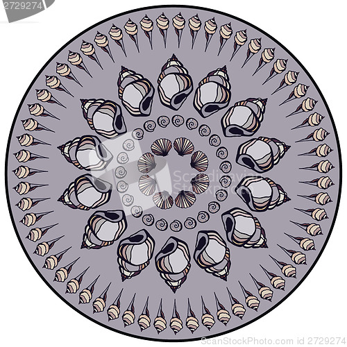 Image of Mandala made of Seashells.