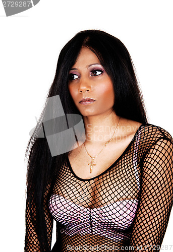 Image of Girl with long black hair.