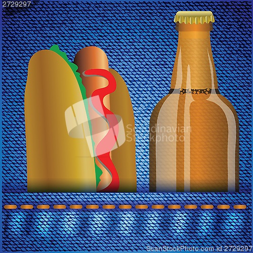 Image of hot dog and beer