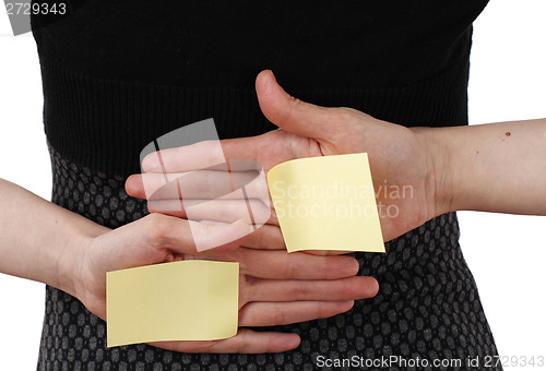 Image of Woman and post it