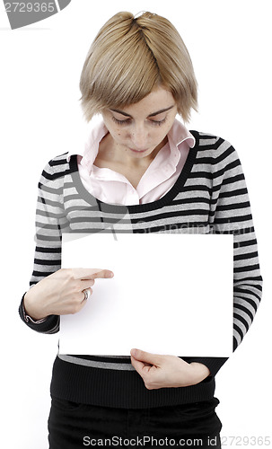 Image of Woman holding a paper