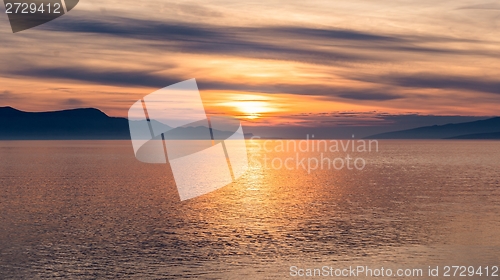 Image of Scenic sunset at the ocean