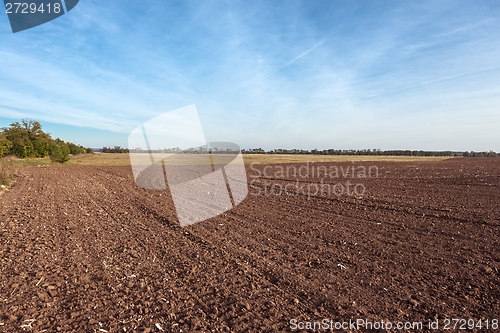 Image of Agricultural field with soil and sky