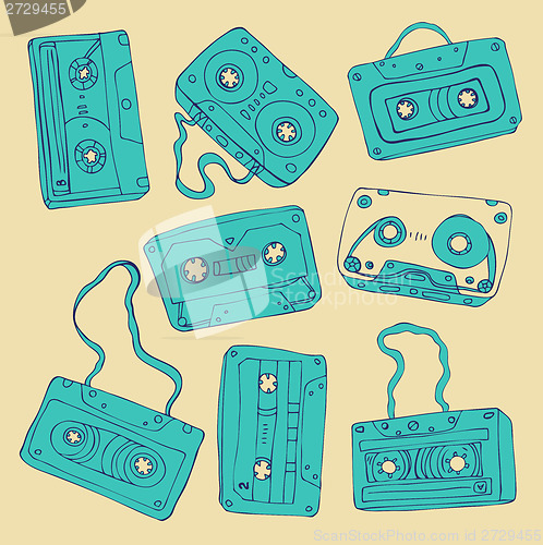 Image of Set of retro cassette tapes