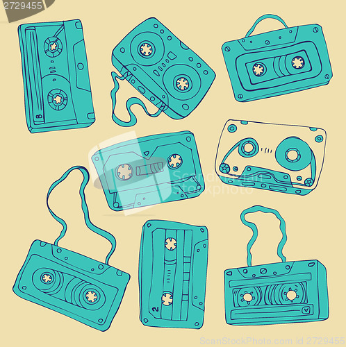 Image of Set of retro cassette tapes