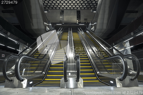 Image of Moving escalator in the business center