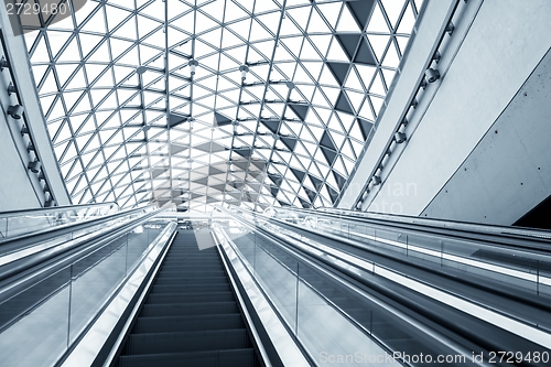 Image of Moving escalator in the business center