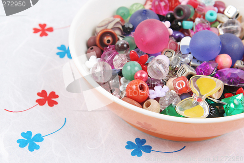 Image of Bowl of beads and buttons