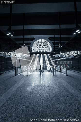 Image of Moving escalator in the business center