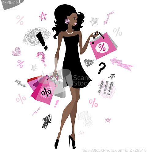 Image of Shopping girl