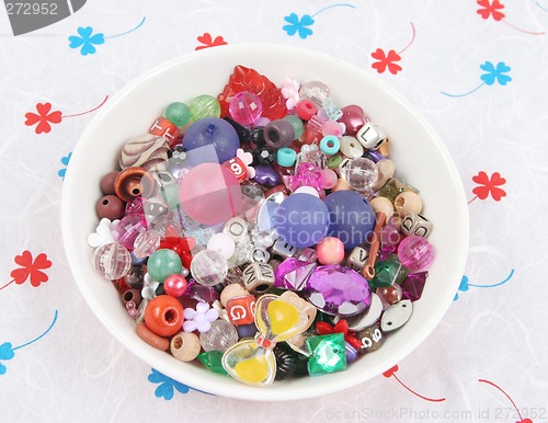 Image of Bowl of beads and buttons