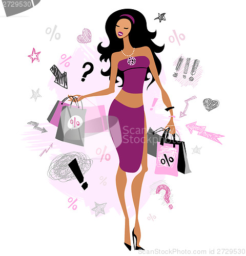 Image of Shopping girl