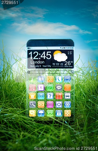 Image of Smartphone with a transparent display.