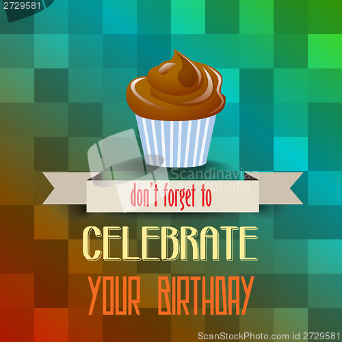 Image of birthday cupcake with message