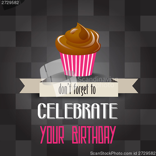 Image of birthday cupcake with message